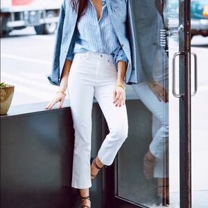 J.Crew midrise Billie Demi Boot Crop white jeans size 25